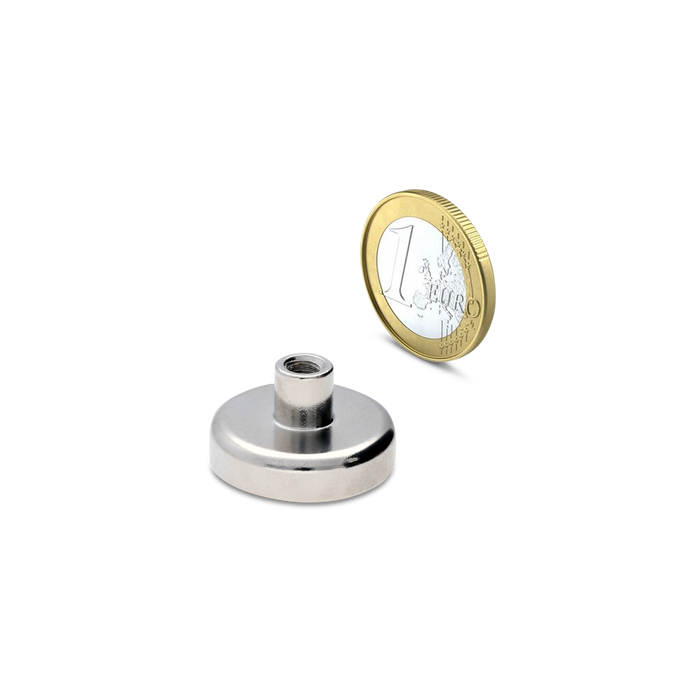 Neodymium Pot magnet with screw socket Ø32mm - M5