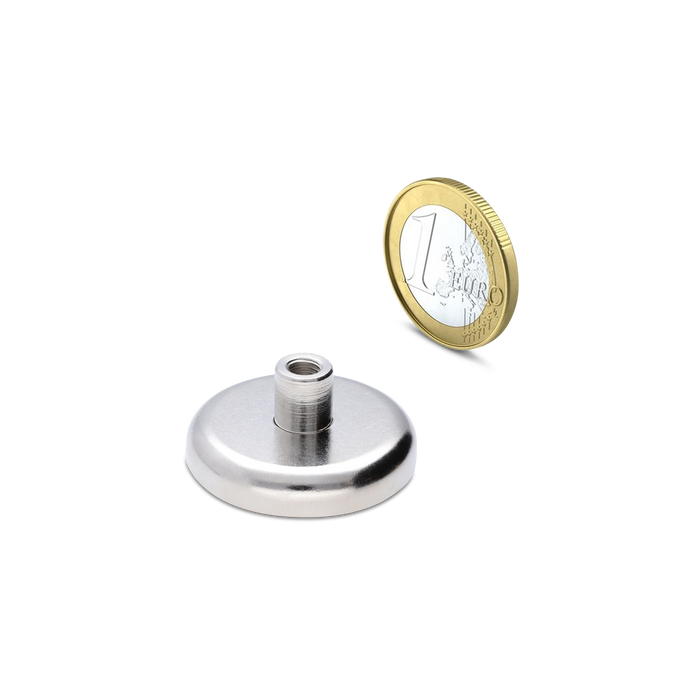 Neodymium Pot magnet with screw socket Ø40mm - M6