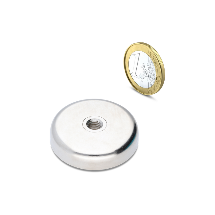 Neodymium Pot magnet with internal thread Ø48mm - M8