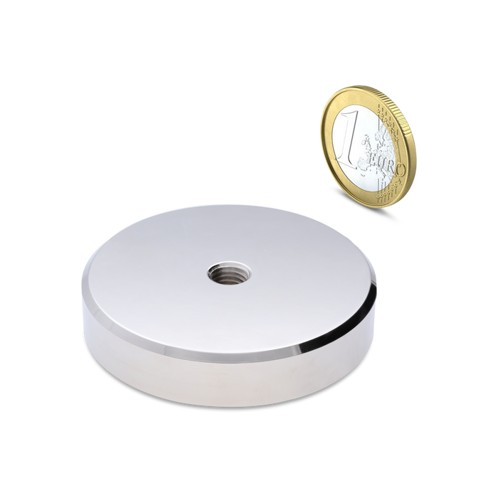 Neodymium Pot magnet with internal thread Ø75mm - M10