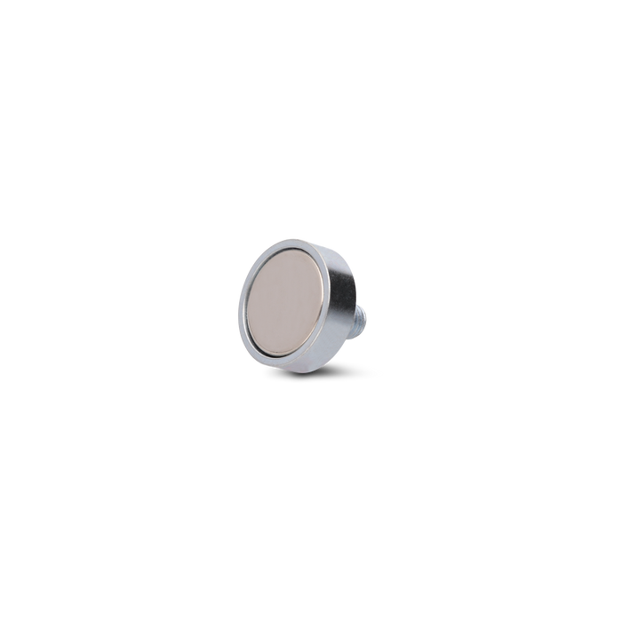 Aimant en pot avec goupille filetée en Néodyme Ø20mm - M6